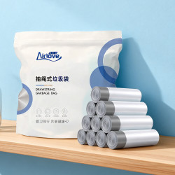 爱尔卫 加厚抽绳式垃圾袋 45*50cm 75只 白色