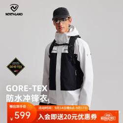 诺诗兰 春夏男士GORE-TEX冲锋衣防水防风单层徒步外套NWJEH5501S 纯黑色/山影灰色 175/L