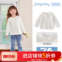 jellybaby 25秋季新品儿童翻领T恤女童长袖上衣法式娃娃衫