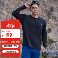 mont·bell 长袖t恤男户外春夏速干透气轻便纯色简约百搭上衣 1114688 BK黑色