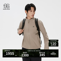 KOLON SPORT 户外软壳夹克 男子透湿防水防风TECHSHELL 3L外套 LHJK6SN057-GR 米灰色 XL 180/100A