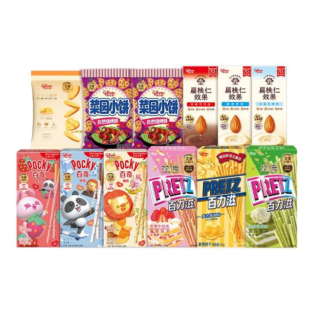 今日必买：格力高 百力滋百奇系列大礼包 6盒+3袋+3瓶 323g+500ml 部分效期到11月