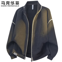 马克华菲 夹克男士春秋季长袖开衫卫衣外套休闲百搭运动上衣 深灰色 L