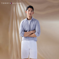 TOMMY HILFIGER 春夏男女肌理不易皱商务休闲修身长袖衬衫外套 - 蓝白条纹0A5 42