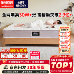 海马亦言 床垫 席梦思天然乳胶黄麻独立弹簧五星级十大华夫格+硬质棉+独立弹簧 1.8x2.0米