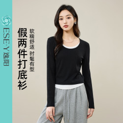 ESE-Y 女士U领长袖t恤