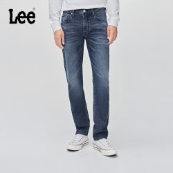 Lee 26年秋冬723修身中腰直筒五袋款深蓝色男牛仔裤