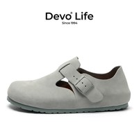 Devo Life Devo/的沃勃肯鞋女款软木鞋磁吸扣反绒防滑百搭情侣休闲鞋66008