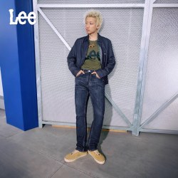 Lee 26年秋冬726直筒牛仔裤中腰丹宁回潮深蓝色男