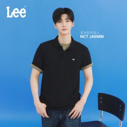 Lee 经典翻领小Logo徽标男复古撞色短袖polo衫