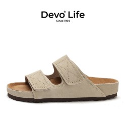 Devo Life Devo/的沃拖鞋时尚休闲情侣外穿拖鞋软木底夏季简约一字拖25056