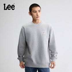 Lee 26秋冬新品舒适版圆领Logo贴布男士长袖卫衣休闲LMT013133204