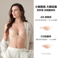 安莉芳 蕾丝文胸女小胸聚拢大胸透气无钢圈收副乳内衣