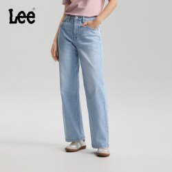Lee 428懒懒裤舒适高腰直脚女牛仔裤潮LWB10042820