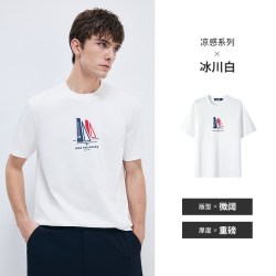 navigare [凉感]Navigare意大利小帆船黑色短袖重磅T恤男夏季圆领体恤