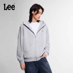 Lee 26秋冬新品舒适版连帽设计Logo贴布男女同款长袖卫衣LUT013143