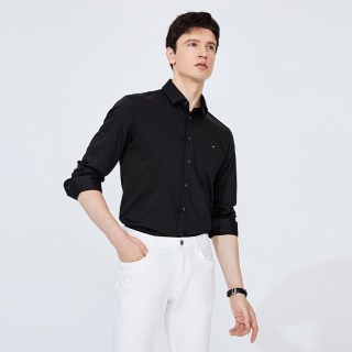 navigare [三防]Navigare小帆船黑色长袖衬衫男士衬衣上衣