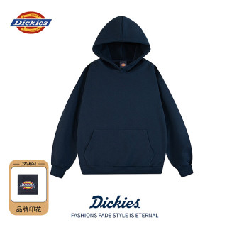 Dickies 连帽卫衣男秋冬保暖情侣纯色经典套头衫七夕节 藏青 3XL