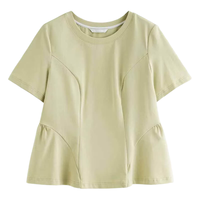 独束 风吟荷摆 正肩显瘦 黑色 2XL 短袖T恤