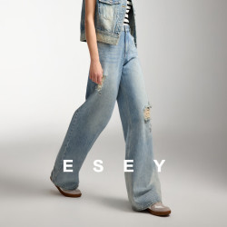 ESE-Y 女士复古破洞牛仔裤
