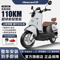飞鸽(FG FLYING PIGEON)新款小龟王电动摩托车男女成人代步通勤长续航时尚踏板电瓶车 能量灰/骑行大礼包/前后鼓刹/速度50码 60.0V22.0A全新石墨烯电池/整车木架发货