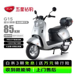 五星钻豹 长续航 电动摩托车 金属钛银