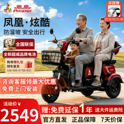 PHOENIX 炫酷电动三轮车家用小型电动摩托车成人休闲电瓶车三轮车电动车 600W丨48V24A黑金+续航约85里