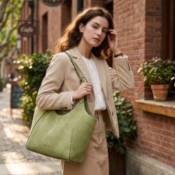 MICHAEL KORS Bernie 荔枝纹复古牛皮托特单肩包