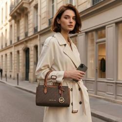 MICHAEL KORS 【拼色老花】Arden通勤托特包
