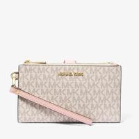 MICHAEL KORS 经典老花满印女款手拿包钱包长款可拆卸腕带