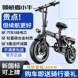 领航者小牛 折叠电动车代驾超长续航新国标自行车成人小型电瓶单车锂电池 豪华版-汽车电芯-13A助力130KM