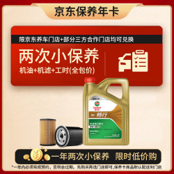 嘉实多 畅行双次小保养卡 0W-20 SQ C5/C6 4L 含机油+机滤+工时 汽车保养