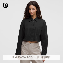 lululemon 丨Woven 女士机织短款长袖衬衫 LW3KKZS 黑色 XL