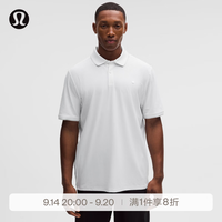 lululemon 丨男士网球条纹网面休闲Polo衫短袖 防晒 LM3GNIS 白色 M