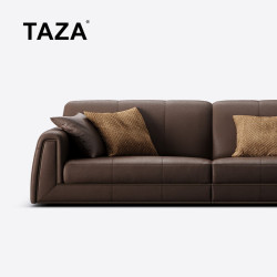 TAZA 意大利全青皮沙发 别墅大户型客厅系列家具 现代轻奢沙发 L级 全青皮 356cm 五人位