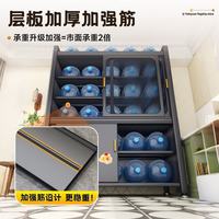 家居 钢制餐边柜一体靠墙茶水柜橱柜厨房农村置物柜储物柜收纳餐具碗柜 5层灰-长80宽35高155cm