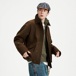 NVG·YOUNG navigare小帆船巴恩风夹克情侣款翻领外套短款毛呢上衣男女同款