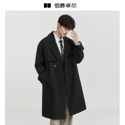 伯爵卓尔 发热 男士风衣 内胆羽绒 月夜黑  2XL (185)