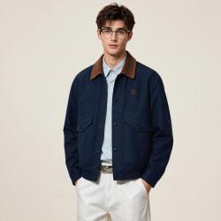 DKNY 双口袋男式夹克复古男士外套外套男