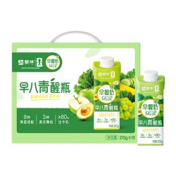 蒙牛 早餐奶早八青醒瓶青提羽衣甘蓝210g*10包