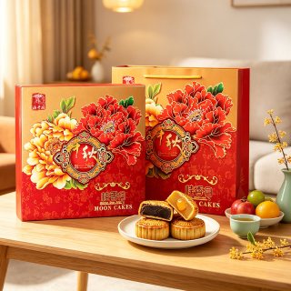 元气方块 蛋黄莲蓉玫瑰豆沙月饼港式月饼澳门特产凤梨酥中式糕点中秋节送礼