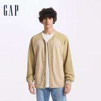 百亿补贴:Gap 男女装初秋款V领撞色拼接纽扣拉链卫衣开衫外套637539