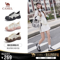 骆驼 溯溪鞋女撞色绑带户外鞋 L24S076620 米/银/黑 37