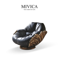 米维卡 MIVICA原创设计艺术鎏金单人沙发椅休闲椅家具高奢国际馆J1 MIVICA休闲椅