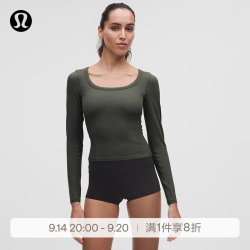 lululemon 丨Smooth and Ribbed Nulu 女士罗纹低圆领长袖 T 恤 LW3IC0S 棕榈绿 XXS /2