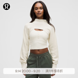 lululemon 丨Cotton-Blend 女士棉混纺半高领针织短披肩 LW3JBZS 浅象牙白 S