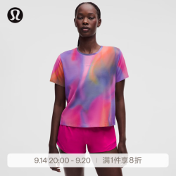 lululemon 丨Fast and Free 女士运动短袖 T 恤 LW3KSMS 疾速幻彩混色 L
