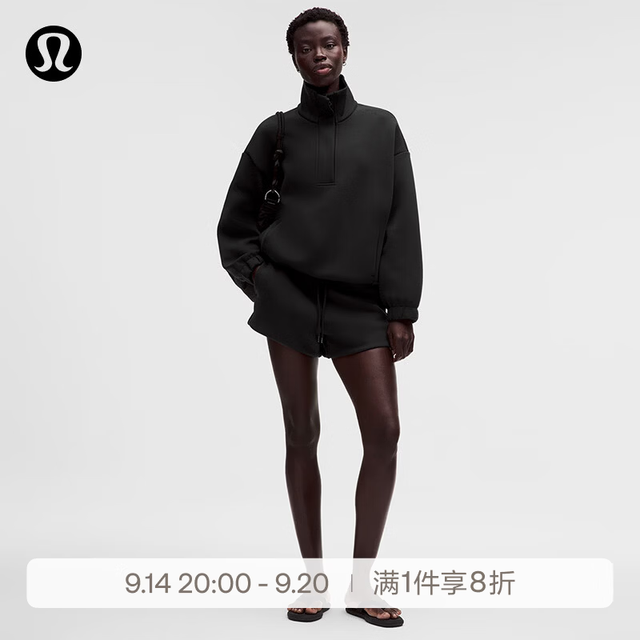 lululemon 丨Sleek Spacer 女士中腰短裤 3.5" LW7EBGS 黑色 XL