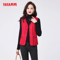 鸭鸭羽绒服 鸭鸭中老年轻薄羽绒服马甲2026秋冬背心内搭内胆鸭绒妈妈装短外套