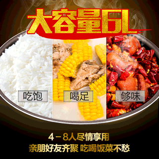 美的 6L大容量 智能双胆 电压力锅
